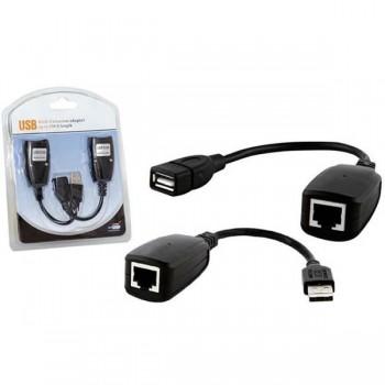 Cabo Adaptador USB Macho Extensor para Cabo de Rede RJ-45 Fêmea RJXT
