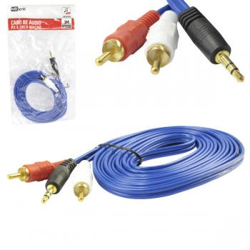 Cabo de Áudio P2 Macho para 2 RCA 3 Metros GB51042 MBtech