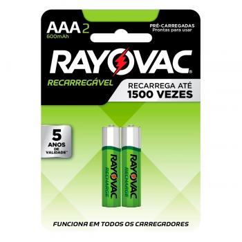 Pilha Recarregável Eco AAA com 2 600mah 55902 Rayovac