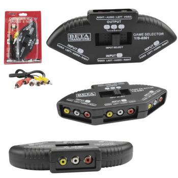 Hub RCA 3 Entradas 1 Saída XT-5029 Xtrad