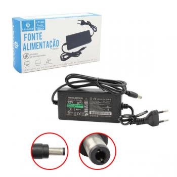 Fonte 12v 5A 100-220v Pino 5.5mm x 2.5mm LEY-64 Lehmox
