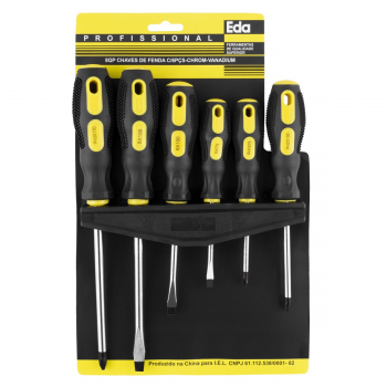 JOGO CHAVE FENDA COM 6 PEÇAS CV EDA - L3