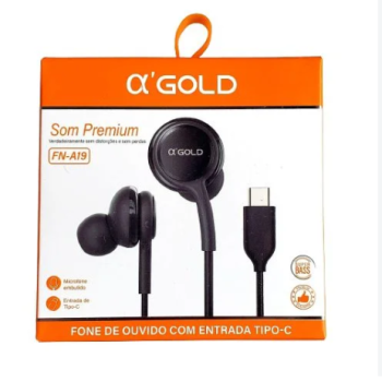 FONE DE OUVIDO A'GOLD COM FIO TIPO C FN-A16L