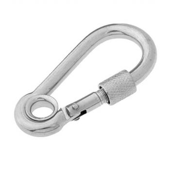 MOSQUETAO INOX ROSCA C/OLHAL