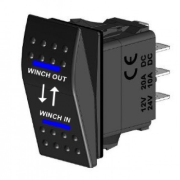 INTERRUPTOR (ON)-OFF-(ON) MOMENTANIO 2 LED AZUL 7PIN