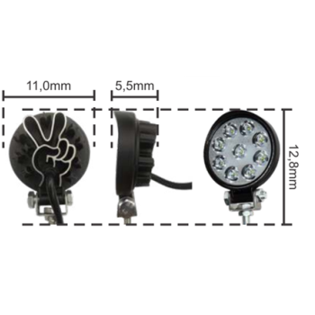 REFLETOR 12/24V P7 LED MAOZINHA