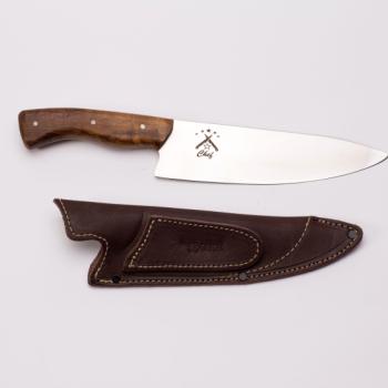 FACA ARTESANAL INOX GAUCHA CABO MADEIRA 10CHEF