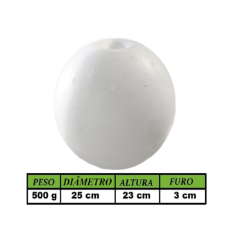 BOIA SINALIZACAO ISOPOR BOLA BRANCO