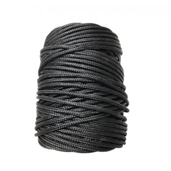 CORDA TRANCADA PP PRETO FISHTEX 4.0MM ROLO 1KG
