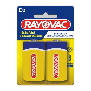 PILHA RAYOVAC AMARELA D GRANDE C/2