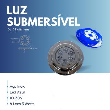 LUZ SUBAQUATICA MC 93X18MM 6LED 3W 12V AZUL