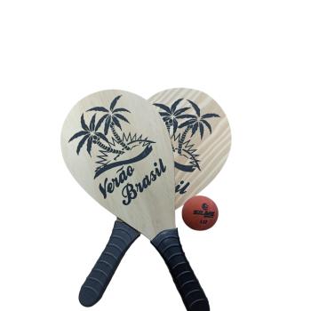 RAQUETE FRESCOBOL MADEIRA C/BOLA