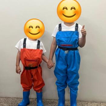 JARDINEIRA C/ BOTA KING KIDS PVC LARANJA