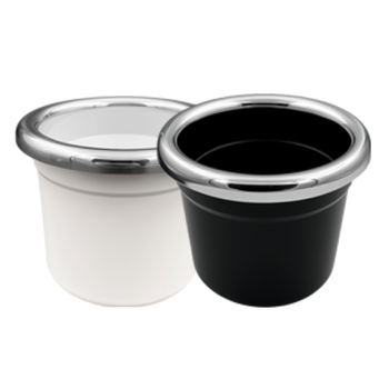 PORTA COPO DE EMBUTIR PVC BORDA CROMADA