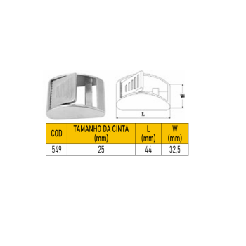 FIVELA PARA CINTA INOX 25X44MM