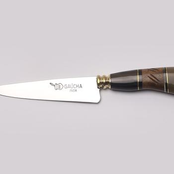 FACA ARTESANAL INOX GAUCHA CABO TRABALHADO 1007HF