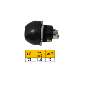 BOTAO PARA BUZINA 12V PROTETOR DE BORRACHA 35MM