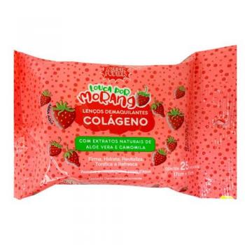 Lenço Demaquilante Colageno louca por morango