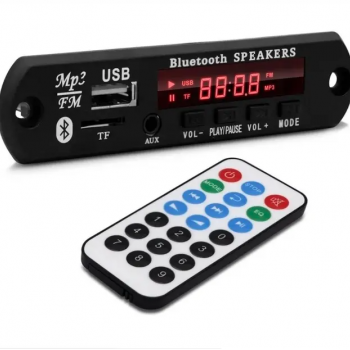 MODULO MP3 PLAYER, USB, BLUETOOTH, CARTAO MEMORIA E RADIO
