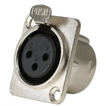 SOCKET XLR 3 PINOS FEMEA PAINEL PRATT