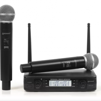 PAR MICROFONES SEM FIO LEXSEN LM502M (multifrequencias)
