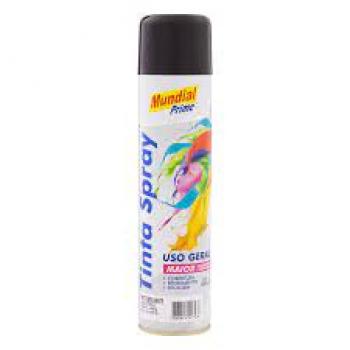 TINTA SPRAY MUNDIAL PRETO BRILHANTE 400ML