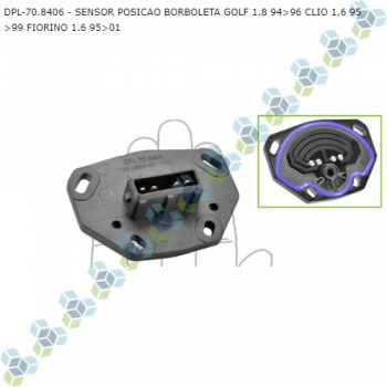 SENSOR POSICAO BORBOLETA VW GOLF 1.8 94>96 CLIO 1.6 95>99 FIORINO 1.6 95>01 SIMILAR: DPL708406