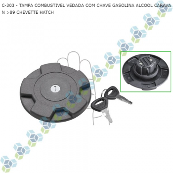 TAMPA COMBUSTIVEL GM CARAVAN >89 CHEVETTE HATCH VEDADA COM CHAVE GASOLINA ALCOOL SIMILAR: F648 SIMILAR: TC6020
