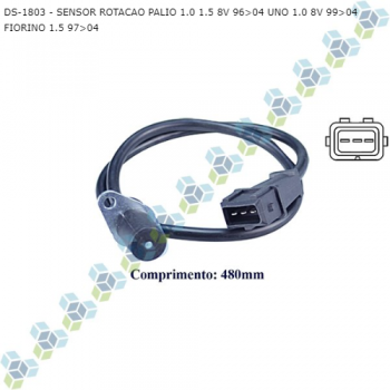 SENSOR ROTACAO FIAT PALIO 1.0 1.5 8V 96>04 UNO 1.0 8V 99>04 FIORINO 1.5 97>04 SIMILAR: DPL508731 SIMILAR: T080012 SIMILAR: MTE7033 SIMILAR: SS11127