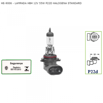 LAMPADA HB4 12V 55W P22D HALOGENA STANDARD
