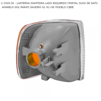 LANTERNA DIANTEIRA VW GOL PARATI SAVEIRO G1 91>95 MODELO CIBIE  LADO ESQUERDO CRISTAL OLHO DE GATO AMARELO SIMILAR: 33018E SIMILAR: 91111