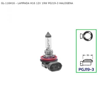 LAMPADA H16 12V 19W PGJ19-3 HALOGENA SIMILAR: HEH16