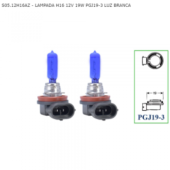 LAMPADA H16 12V 19W PGJ19-3 LUZ BRANCA