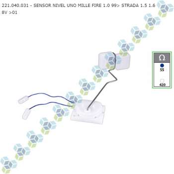 SENSOR NIVEL FIAT UNO MILLE FIRE 1.0 99> STRADA 1.5 1.6 8V >01 SIMILAR: DS2374 SIMILAR: T010004