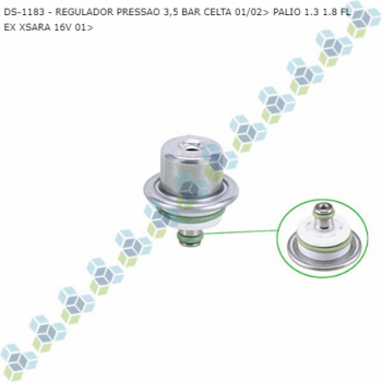 REGULADOR PRESSAO FIAT PALIO 1.3 1.8 FLEX XSARA 16V 01> GM CELTA 01/02> 3,5 BAR SIMILAR: F000DR0208