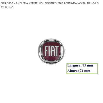 EMBLEMA LOGOTIPO FIAT PORTA-MALAS PALIO >08 STILO UNO VERMELHO SIMILAR: S295000