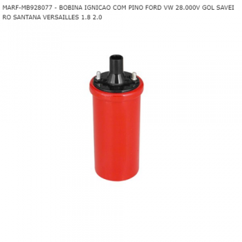 BOBINA IGNICAO VW GOL SAVEIRO SANTANA VERSAILLES A OLEO COM PINO 28.000V SIMILAR: MARFMB928077 SIMILAR: 9220081077 SIMILAR: GN10653