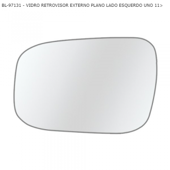 VIDRO RETROVISOR FIAT UNO 11> EXTERNO PLANO LADO ESQUERDO SIMILAR: RTCM97