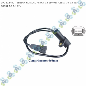 SENSOR ROTACAO GM ASTRA 1.8 16V 03> CELTA 1.0 1.4 01> CORSA 1.0 1.4 02> SIMILAR: DS1806 SIMILAR: MTE7048 SIMILAR: SS11129