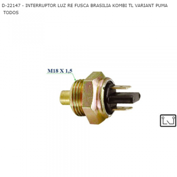 INTERRUPTOR LUZ RE VW FUSCA BRASILIA KOMBI TL VARIANT PUMA TODOS SIMILAR: D22147 SIMILAR: MARF7002 SIMILAR: OL15222 SIMILAR: 3RHO4411