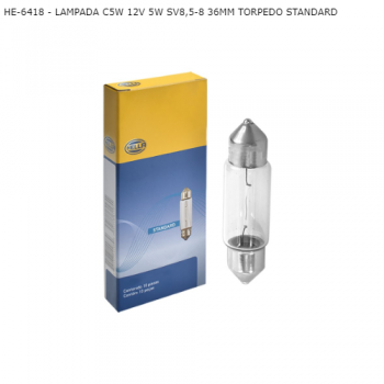 LAMPADA C5W 12V 5W SV8,5-8 36MM TORPEDO STANDARD