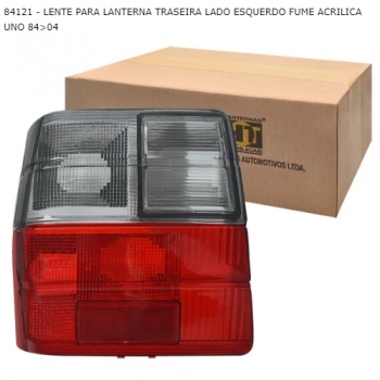 LANTERNA TRASEIRA FIAT UNO 84>04 LENTE LADO ESQUERDO FUME ACRILICA SIMILAR: 84121 SIMILAR: A260083