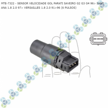 SENSOR VELOCIDADE VW GOL PARATI SAVEIRO G2 G3 G4 96> SANTANA 1.8 2.0 97> VERSAILLES 1.8 2.0 91>96 (6 PULSOS) SIMILAR: DS2502 SIMILAR: MTE7315 SIMILAR: T110003 SIMILAR: DPL557063