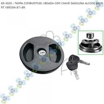 TAMPA COMBUSTIVEL FORD ESCORT VERONA 87>89 VEDADA COM CHAVE GASOLINA ALCOOL SIMILAR: F623