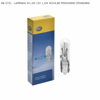 LAMPADA W1,2W 12V 1,2W W2X4,6D PINGUINHO STANDARD SIMILAR: AP1840 SIMILAR: AP724 SIMILAR: N286