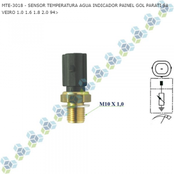 SENSOR TEMPERATURA VW GOL PARATI SAVEIRO 1.0 1.6 1.8 2.0 94> AGUA INDICADOR PAINELSIMILAR: IG2002 SIMILAR: MTE3018 SIMILAR: VC3018