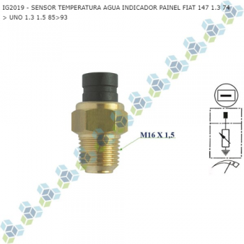 SENSOR TEMPERATURA FIAT 147 1.3 74> UNO 1.3 1.5 85>93 AGUA INDICADOR PAINEL SIMILAR: MTE3042 SIMILAR: MARF8042 SIMILAR: VC33042