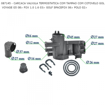 CAVALETE DISTRIBUICAO DE AGUA VW GOL VOYAGE G5 08> FOX 1.0 1.6 03> GOLF SPACEFOX 06> POLO 02> SIMILAR: VC173 SIMILAR: 087145 SIMILAR: 7021 SIMILAR: 40240