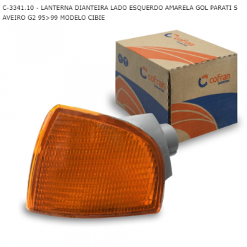 LANTERNA DIANTEIRA VW GOL PARATI SAVEIRO G2 95>99 MODELO CIBIE LADO ESQUERDO AMARELA SIMILAR: 33012E SIMILAR: 91133
