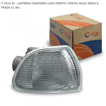 LANTERNA DIANTEIRA FIAT PALIO SIENA STRADA G1 96> LADO DIREITO CRISTAL SIMILAR: 96110